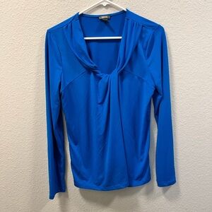 Kenneth Cole Reaction Royal Blue Crossover V-neck Top Size S